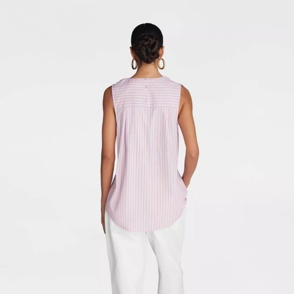 KBB by KAHLANA Target M Medium The Twist Neck Shirt Pink Striped Sleeveless Top - Picture 2 of 9